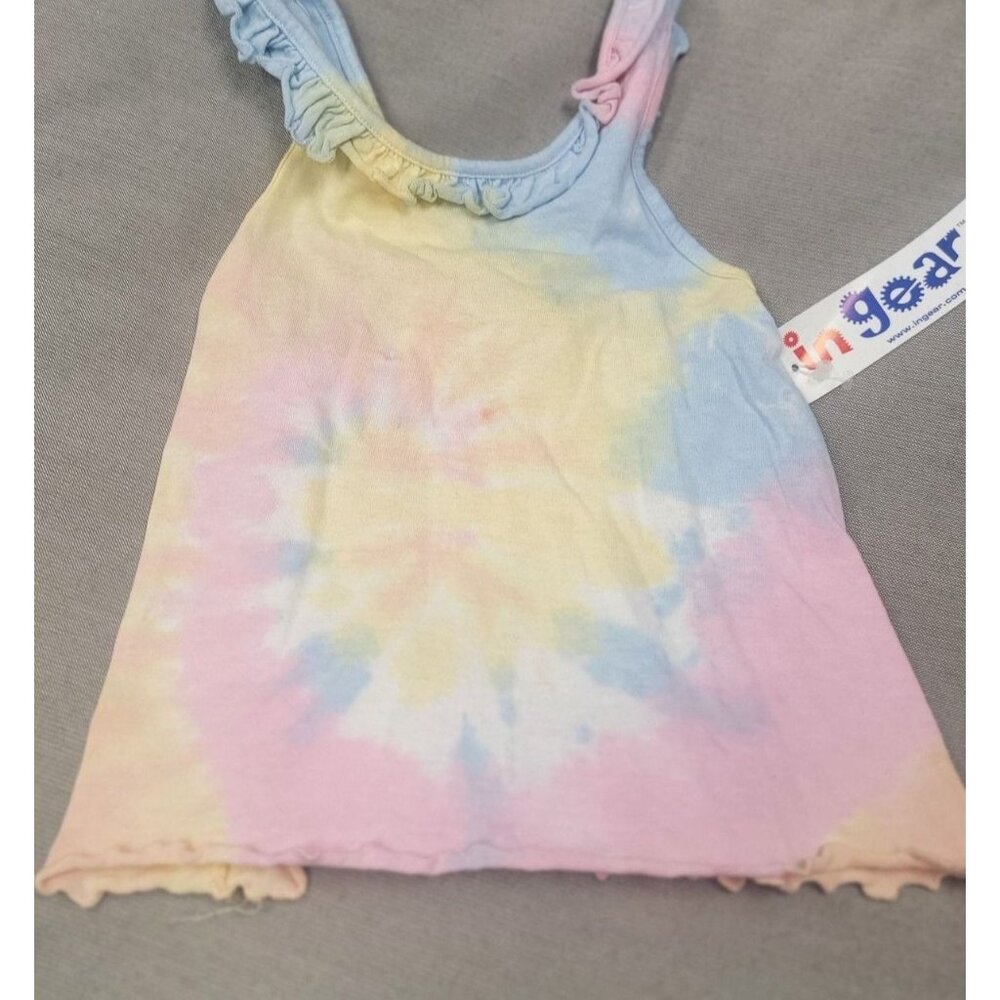 Vintage Ingear Kidz Girls Tie-Dye Ruffle Tank Top